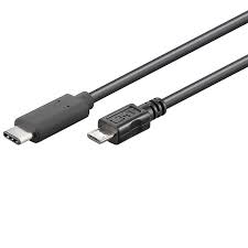 USB CABLE - MICRO usb TYPE C 2 meters BLACK (5197)