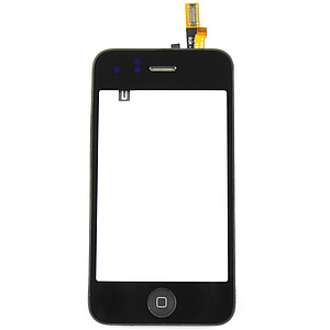 Vitre tactile et bouton home pour iPhone 3g, Noir